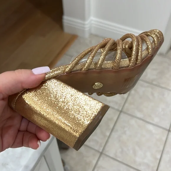 Cecelia New York Chunky Gold Sandal Mules - Picture 13 of 15